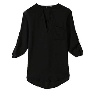 LUSH Women's Roll 3/4 Tab Sleeve Tunic V-Neck Size Small No Pocket